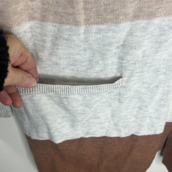J. JILL Tan/Brown Color Block Long Button Front Cardigan Size Large - Picture 5 of 15
